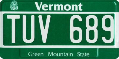VT license plate TUV689