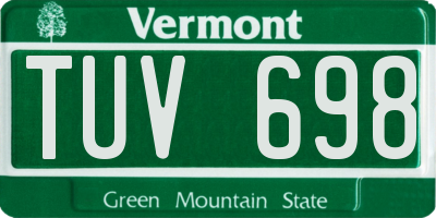 VT license plate TUV698