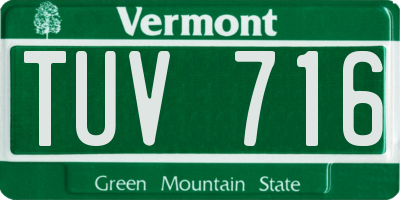 VT license plate TUV716
