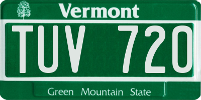 VT license plate TUV720