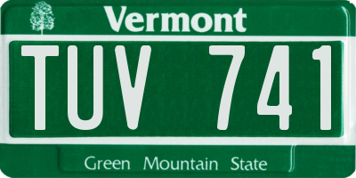 VT license plate TUV741