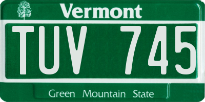 VT license plate TUV745