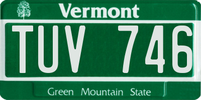 VT license plate TUV746