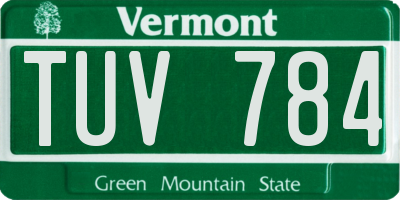 VT license plate TUV784
