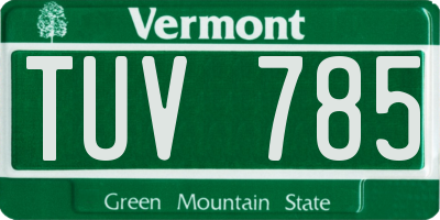 VT license plate TUV785