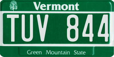 VT license plate TUV844