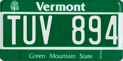 VT license plate TUV894