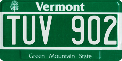 VT license plate TUV902