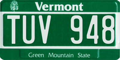 VT license plate TUV948