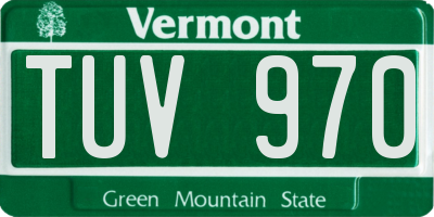 VT license plate TUV970