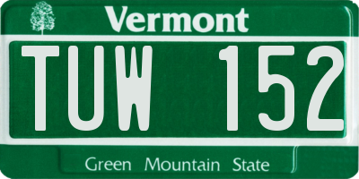 VT license plate TUW152