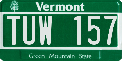 VT license plate TUW157