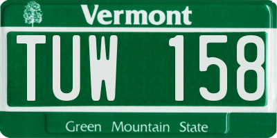 VT license plate TUW158