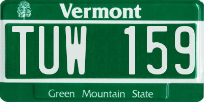 VT license plate TUW159