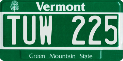 VT license plate TUW225
