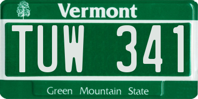 VT license plate TUW341