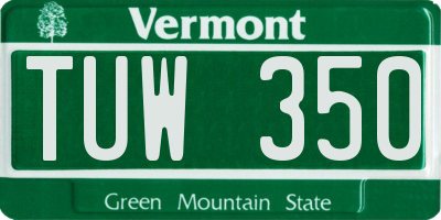 VT license plate TUW350