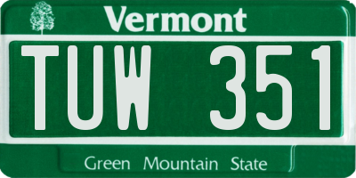 VT license plate TUW351