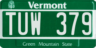 VT license plate TUW379
