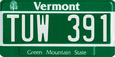 VT license plate TUW391