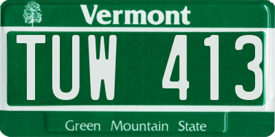 VT license plate TUW413