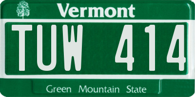 VT license plate TUW414