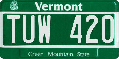 VT license plate TUW420