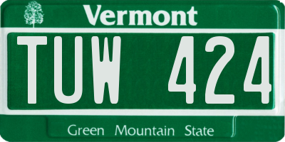 VT license plate TUW424