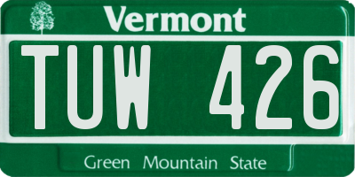 VT license plate TUW426
