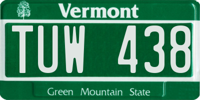 VT license plate TUW438