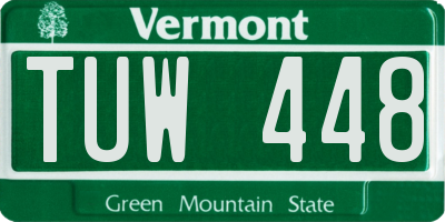 VT license plate TUW448