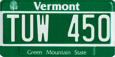 VT license plate TUW450
