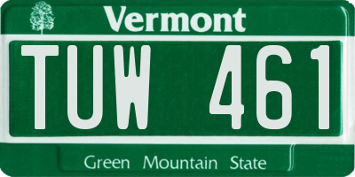 VT license plate TUW461