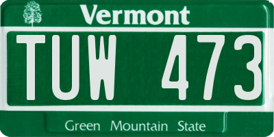 VT license plate TUW473