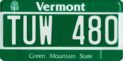 VT license plate TUW480