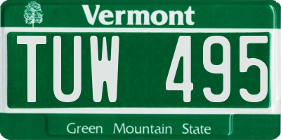 VT license plate TUW495