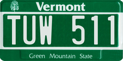 VT license plate TUW511