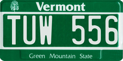 VT license plate TUW556