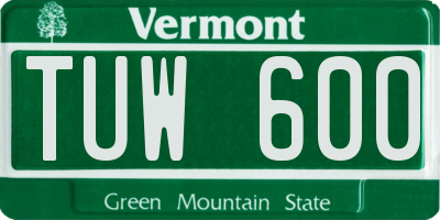 VT license plate TUW600