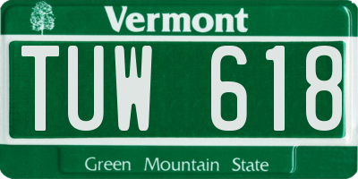 VT license plate TUW618