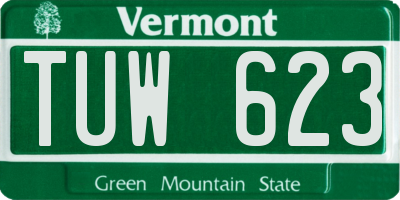 VT license plate TUW623