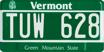 VT license plate TUW628