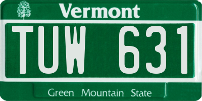VT license plate TUW631
