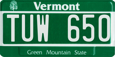 VT license plate TUW650