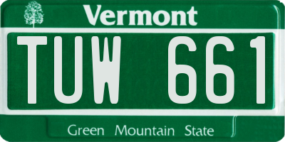 VT license plate TUW661