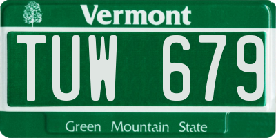 VT license plate TUW679