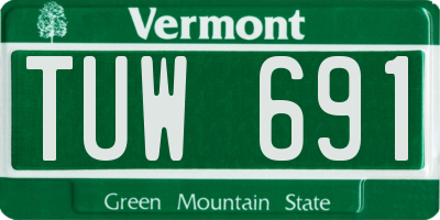 VT license plate TUW691