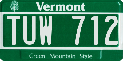 VT license plate TUW712