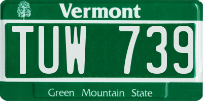 VT license plate TUW739