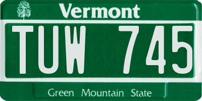 VT license plate TUW745